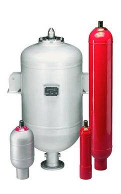 Low pressure bladder accumulators